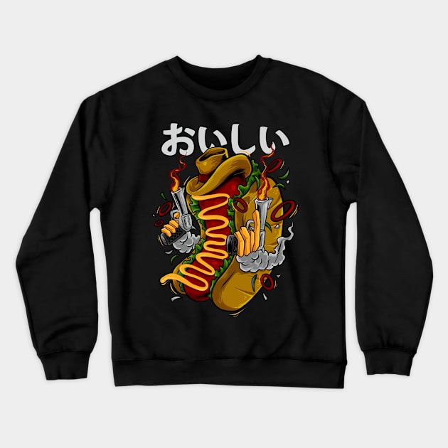 cowboy hotdog Crewneck Sweatshirt by spoilerinc